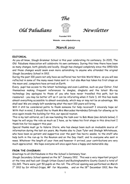 Link to OPAR 2012 Newsletter