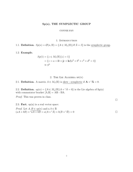 The Symplectic Group