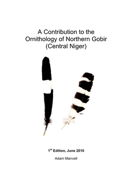 A Contribution to the Ornithology of Northern Gobir (Central Niger)