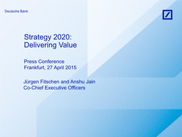 Strategy 2020: Delivering Value