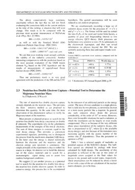 2.3 Neutrino-Less Double Electron Capture - Potential Tool to Determine the Majorana Neutrino Mass by Z.Sujkowski, S Wycech