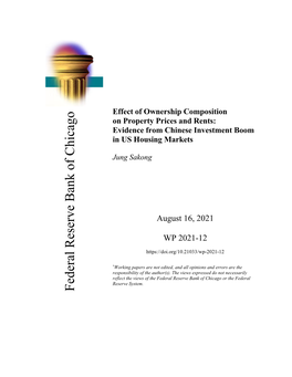 Effect of Ownership Composition on Property Prices and Rents: Evidence from Chinese Investment Boom in US Housing Markets