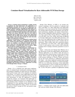 Container-Based Virtualization for Byte-Addressable NVM Data Storage