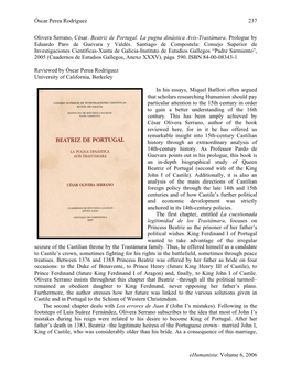 Óscar Perea Rodríguez Ehumanista: Volume 6, 2006 237 Olivera