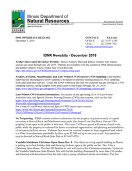 IDNR Newsbits - December 2018