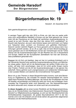 Bürgerinformation Nr. 19