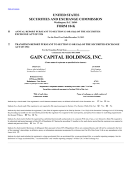 Gain Capital Holdings, Inc