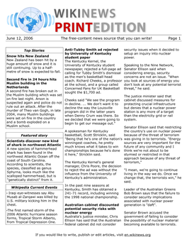 June 12, 2006 the Free-Content News Source That You Can Write! Page 1