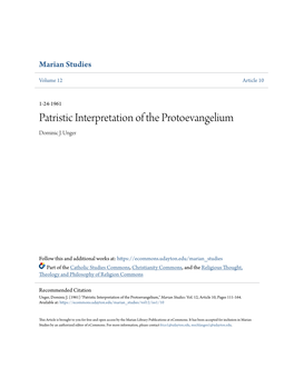 Patristic Interpretation of the Protoevangelium Dominic J