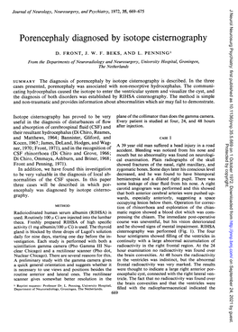 Porencephaly Diagnosed by Isotope Cisternography