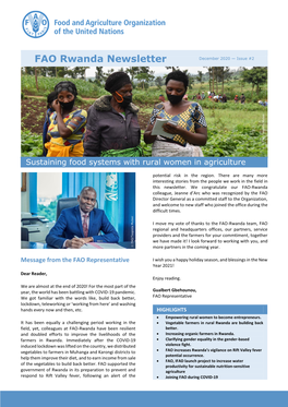 FAO Rwanda Newsletter, December 2020