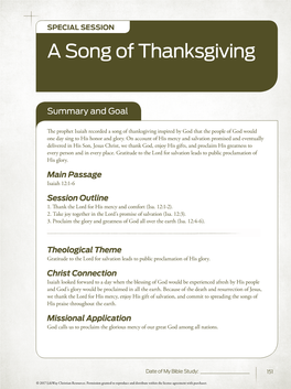 A Song of Thanksgiving