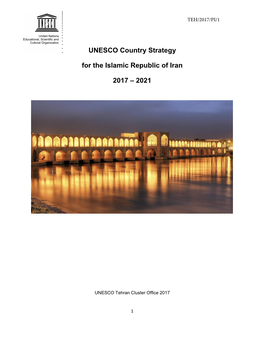 UNESCO Country Strategy for the Islamic Republic of Iran 2017 – 2021