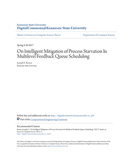 On Intelligent Mitigation of Process Starvation in Multilevel Feedback Queue Scheduling Joseph E