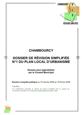 Chambourcy Dossier De Révision Simplifiée N°1 Du