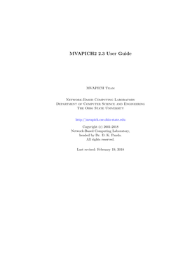 MVAPICH2 2.3 User Guide