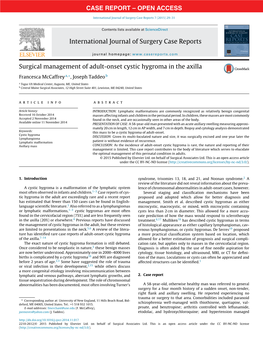 Surgical Management of Adult-Onset Cystic Hygroma in the Axilla