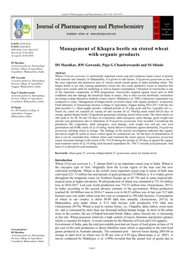 Management of Khapra Beetle on Stored Wheat with Organic Products