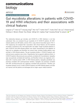 Gut Mycobiota Alterations in Patients with COVID-19 and H1N1 Infections