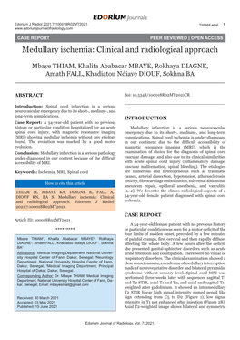 Medullary Ischemia: Clinical and Radiological Approach