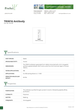 TRIM16 Antibody Cat