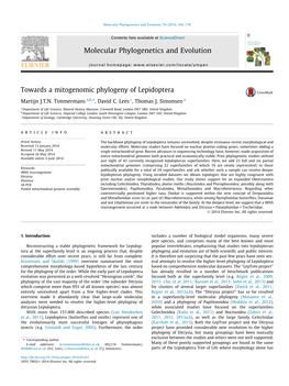 Towards a Mitogenomic Phylogeny of Lepidoptera ⇑ Martijn J.T.N