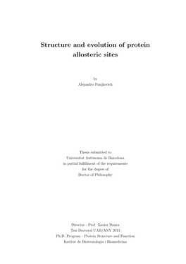Structure and Evolution of Protein Allosteric Sites