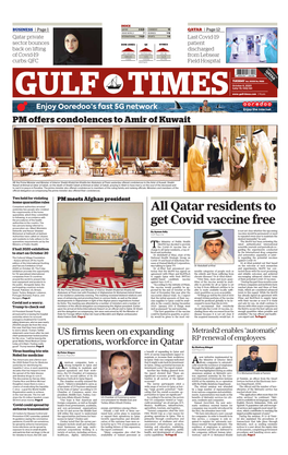All Qatar Residents to Get Covid Vaccine Free
