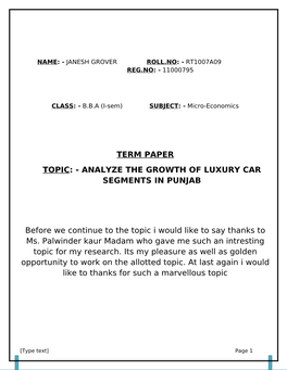 Analyze the Growth of Luxury Car Segments in Punjab