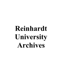 Reinhardt College Archives