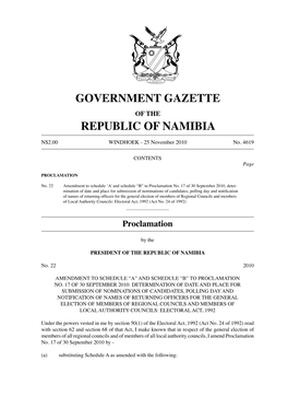 Government Gazette Republic of Namibia