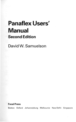 Panaflex Users7 Manual Second Edition