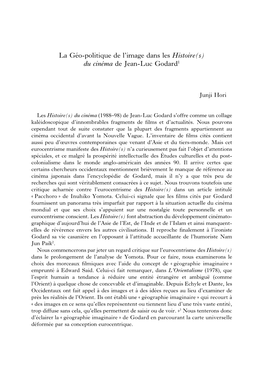 La Géo-Politique De L'image Dans Les Histoire(S) Du Cinéma De Jean-Luc