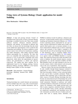 "Using Views of Systems Biology Cloud: Application