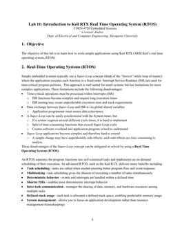 Lab 11: Introduction to RTX Real-Time Operating System