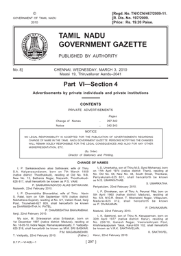 Tamil Nadu Government Gazette