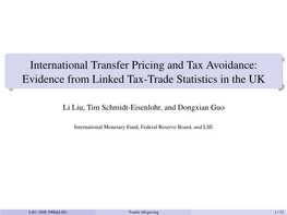 International Transfer Pricing and Tax Avoidance: Evidence from Linked Tax-Trade Statistics in the UK