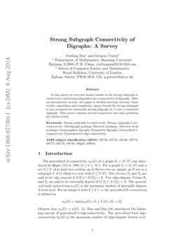 Strong Subgraph Connectivity of Digraphs: a Survey