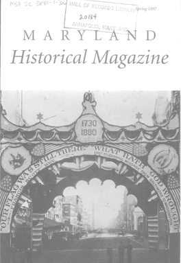 Maryland Historical Magazine, 1997, Volume 92, Issue No. 1