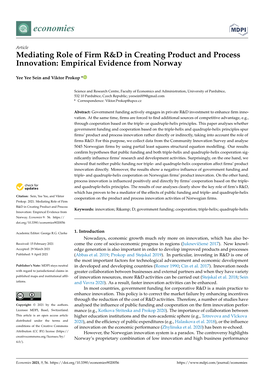 Mediating Role of Firm R&D in Creating Product And