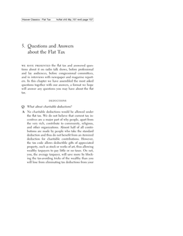 5. Questions and Answers About the Flat Tax