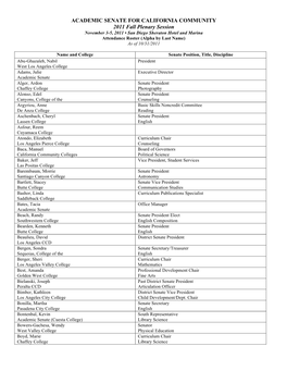 Academic Senate for California Community 2011