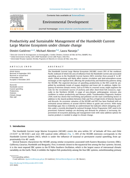 Productivity and Sustainable Management of the Humboldt Current Large Marine Ecosystem Under Climate Change