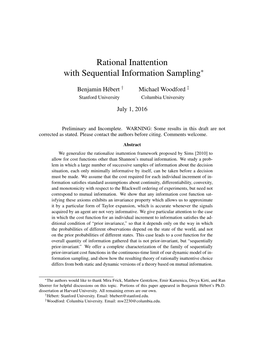 Rational Inattention with Sequential Information Sampling∗