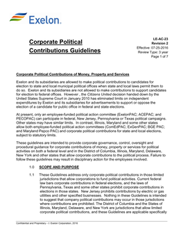 Corporate Political Contributions Guidelines