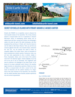 Secret Seychelles Islands with Ponant Aboard Le Jacques Cartier