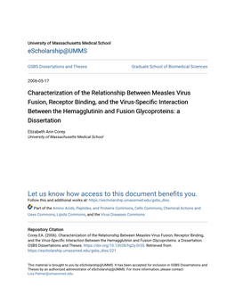 Characterization of the Relationship Between Measles Virus Fusion