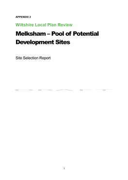 Melksham – Pool of Potential Development Sites