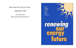 Renewing Our Energy Future