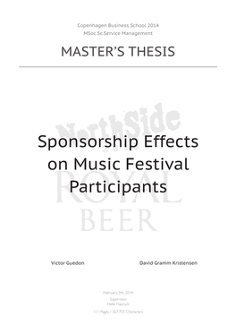 Sponsorship Effects on Music Festival Participants